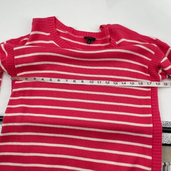 Talbots Pink White Striped Long Sleeve Sweater Tunic Womens Size Medium Casual - Picture 5 of 7